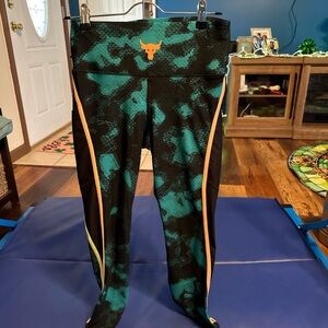 Black and Teal Project Rock Under Armour Leggings